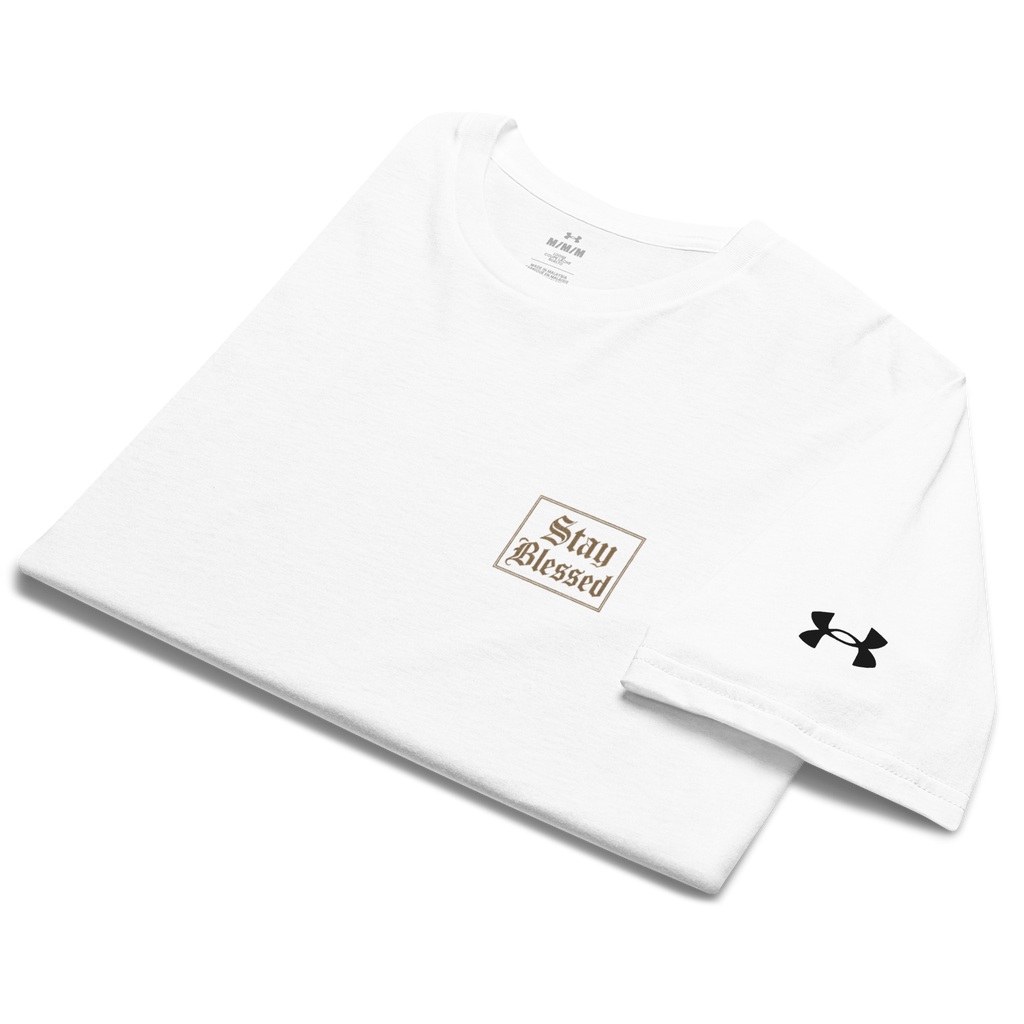 Stay Blessed Volt/Under Armour® Gym Shirt (White)