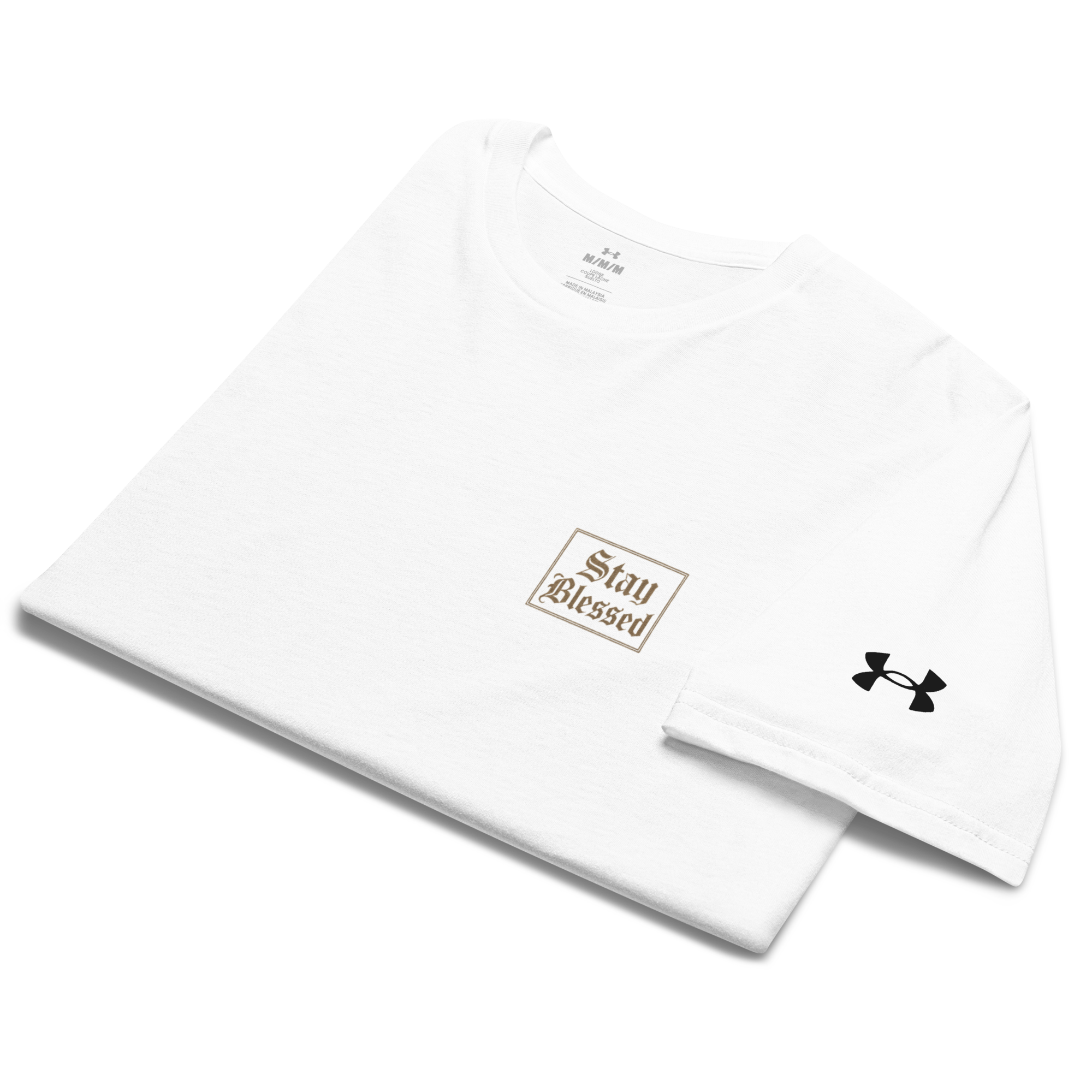 Stay Blessed Volt/Under Armour® Gym Shirt (White)